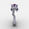 Natures Nouveau 950 Platinum Lilac Amethyst Wedding Ring Engagement Ring NN105-PLATLA-3
