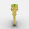 Natures Nouveau 14K Yellow Gold Peridot Wedding Ring Engagement Ring NN105-14KYGSP-3