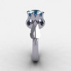 Natures Nouveau 950 Platinum Aquamarine Wedding Ring Engagement Ring NN105-PLATAQ-3