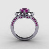 950 Platinum Amethyst Wedding Ring Engagement Ring NN102-PLATAM-2