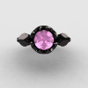 Natures Nouveau 14K Black Gold Light pink Topaz Wedding Ring Engagement Ring NN105-14KBGLPT-5