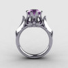 Natures Nouveau 950 Platinum Lilac Amethyst Wedding Ring Engagement Ring NN105-PLATLA-2