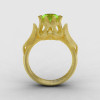 Natures Nouveau 14K Yellow Gold Peridot Wedding Ring Engagement Ring NN105-14KYGSP-2