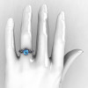 Natures Nouveau 950 Platinum Aquamarine Wedding Ring Engagement Ring NN105-PLATAQ-5