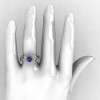 Natures Nouveau 950 Platinum Alexandrite Diamond Leaf and Mushroom Wedding Ring Engagement Ring NN103SA-PLATDAL-5
