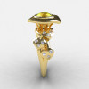 14K Yellow Gold Yellow Sapphire Diamond Leaf and Mushroom Wedding Ring Engagement Ring NN103A-14KYGDYS-3