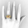 Natures Nouveau 14K Yellow Gold Lilac Amethyst Diamond Flower Engagement Ring NN107S-14KYGDLA-5