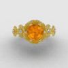 14K Yellow Gold Citrine Diamond Flower Wedding Ring Engagement Ring NN109S-14KYGDCI-4