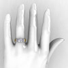 Modern 18K Two Tone Gold 1.0 CT White Sapphire Solitaire Engagement Ring Wedding Band Bridal Set R186S-18KTT1WYGWS-5