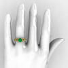 Classic 14K Yellow Gold Emerald Diamond Solitaire Ring R188-14KYGDEM-5