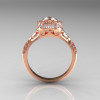 Modern Antique 14K Rose Gold Cubic Zirconia Diamond Wedding Ring Engagement Ring R191-14KRGDCZ-2