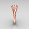 Modern Antique 14K Rose Gold Cubic Zirconia Diamond Wedding Ring Engagement Ring R191-14KRGDCZ-3