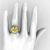 10K Yellow Gold Emerald Water Lily Leaf Wedding Ring Engagement Ring NN121-10KYGEM-5