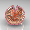 14K Rose Gold Light Pink Sapphire Water Lily Leaf Wedding Ring Engagement Ring NN121-14KRGLPS-4