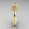 14K Yellow Gold Diamond 1.0 Carat Cubic Zirconia Tulip Solitaire Engagement Ring NN119-14KYGDCZ-3