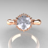 18K Rose Gold Diamond 1.0 Carat Cubic Zirconia Tulip Solitaire Engagement Ring NN119-18KRGDCZ-4