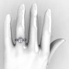 14K White Gold Diamond 1.0 Carat Cubic Zirconia Tulip Solitaire Engagement Ring NN119-14KWGDCZ-5