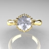 14K Yellow Gold Diamond 1.0 Carat Cubic Zirconia Tulip Solitaire Engagement Ring NN119-14KYGDCZ-4