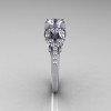 Classic 14K White Gold 1.0 CT Cubic Zirconia Diamond Solitaire Wedding Ring R203-14KWGDCZ-3