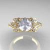 Classic 10K Yellow Gold 1.0 CT Cubic Zirconia Diamond Solitaire Wedding Ring R203-10KYGDCZ-4