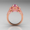 Classic 14K White Gold 1.0 CT Light Pink Sapphire Solitaire Wedding Ring R203-14KWGLPS-2