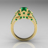 Classic 14K Yellow Gold 1.0 CT Emerald Solitaire Wedding Ring R203-14KYGEM-2