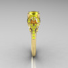 Classic 14K Yellow Gold 1.0 CT Yellow Topaz Solitaire Wedding Ring R203-14KYGYT-3