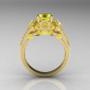 Classic 14K Yellow Gold 1.0 CT Yellow Topaz Solitaire Wedding Ring R203-14KYGYT-2