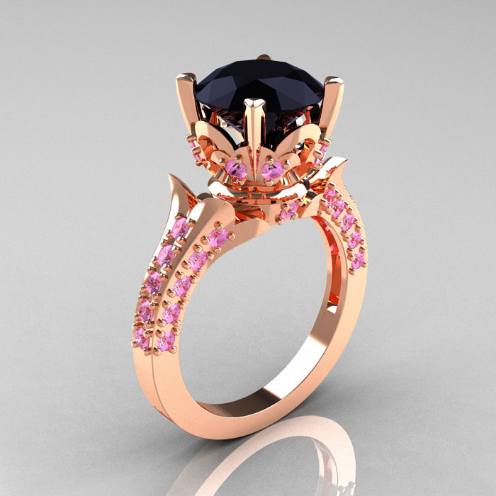Classic Angel 14K Rose Gold Solitaire Engagement Ring