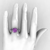 Modern Antique 10K White Gold 3.0 Carat Lilac Amethyst Solitaire Wedding Ring R214-10KWGLA-5