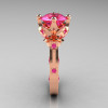 Modern Antique 14K Rose Gold 3.0 Carat Pink Sapphire Solitaire Wedding Ring R214-14KRGPS-3