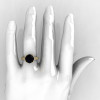 Classic 14K Yellow Gold 3.0 Carat Black Diamond Solitaire Wedding Ring R301-14KYGDBD-5