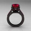 Classic 14K Black Gold 3.0 Carat Ruby Solitaire Wedding Ring R301-14BGR-2