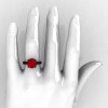 Classic 14K Black Gold 3.0 Carat Ruby Solitaire Wedding Ring R301-14BGR-5