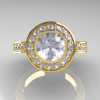 14K Yellow Gold 1.0 Carat Cubic Zirconia Diamond Wedding Ring Engagement Ring R199-14KYGDCZ-4