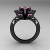 Modern French 14K Black Gold Light Pink Sapphire Wedding Ring Engagement Ring R224-14KBGLPS-2