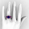 Modern Vintage 14K Pink Gold 3.0 CT Blue Sapphire Wedding Ring Engagement Ring R302-PGBS-5
