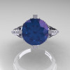 French Vintage 14K White Gold 3.0 CT Russian Alexandrite Diamond Bridal Solitaire Ring Y306-14KWGDAL-4