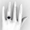French Vintage 10K White Gold 3.0 CT Black and White Diamond Bridal Solitaire Ring Y306-10KWGDBD-5