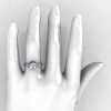 Modern Armenian Bridal 14K White Gold 1.0 Russian Cubic Zirconia Diamond Solitaire Ring R240-14KWGDCZ-5