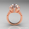 Modern Edwardian 14K Rose Gold 3.0 Carat White Sapphire Diamond Engagement Ring Wedding Ring Y404-14KRGDWS-2