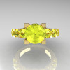 Modern Vintage 18K Yellow Gold 3.0 Carat Yellow Sapphire Designer Wedding Ring R142-18KYGYS-3