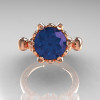 French Antique 14K Rose Gold 3.0 CT Alexandrite Diamond Solitaire Wedding Ring Y235-14KRGDAL-3