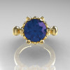 French Antique 14K Yellow Gold 3.0 CT Alexandrite Diamond Solitaire Wedding Ring Y235-14KYGDAL-3