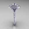 Classic Soleste 14K White Gold 1.0 Ct White Sapphire Diamond Ring R236-14WGDWS-3