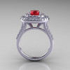 Classic Soleste 14K White Gold 1.0 Ct Ruby Diamond Ring R236-14KWGDR-2
