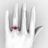 Classic French 14K White Gold 1.0 Ct Princess Rubies Engagement Ring AR125-14KWGR-5