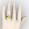 Classic Victorian 14K White Gold 1.0 Ct Yellow Sapphire Solitaire Engagement Ring R506-14KWGYS-4
