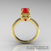 Classic Victorian 14K Yellow Gold 1.0 Ct Rubies Solitaire Engagement Ring R506-14KYGR-2