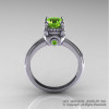 Classic Victorian 14K White Gold 1.0 Ct Peridot Solitaire Engagement Ring R506-14KWGP-2